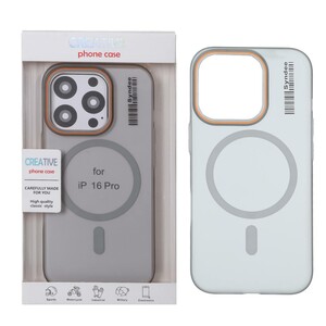 قاب اورجینال Syndee پشت مات MagSafe مدل Apple iPhone 16 Pro - خاکستری (پک دار )