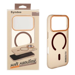 قاب اورجینال Syndee پشت مات MagSafe مدل Apple iPhone 17 Pro - صحرایی (پک دار )