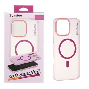 قاب اورجینال Syndee پشت مات MagSafe مدل Apple iPhone 16 Pro Max - سرخابی (پک دار)