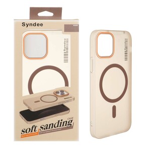 قاب اورجینال Syndee پشت مات MagSafe مدل Apple iPhone 12 Pro / iPhone 12 - صحرایی (پک دار )