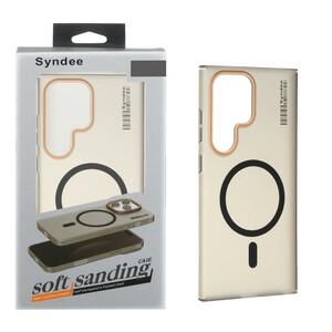 قاب اورجینال Syndee پشت مات MagSafe مدل Samsung Galaxy S24 Ultra - مشکی (پک دار)