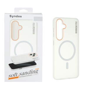 قاب اورجینال Syndee پشت مات MagSafe مدل Samsung Galaxy S24 FE - سفید (پک دار)