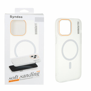 قاب اورجینال Syndee پشت مات MagSafe مدل Apple iPhone 15 Pro Max - سفید (پک دار)