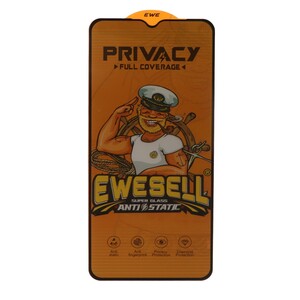 محافظ صفحه نمایش شیشه ای Full Cover Ewesell Anti Static Privacy مدل Samsung Galaxy A12 / A02 / A02S / A03 / A03S / A03 Core / A04 / A04S / A04E / A13 / A23 / A32 5G / M02 / M04 / M12 / M13 / M23 / M33 /F13 / A1 Plus / A2 Plus / M4 / M5 / C30 / C30S