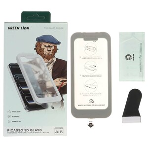 محافظ صفحه نمایش شیشه ای اورجینال Green Lion Picasso 3D Glass One-Touch Installation مدل Apple iPhone 17 Air (پک دار)