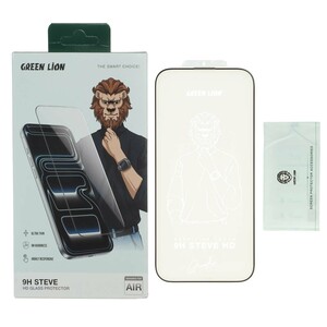 محافظ صفحه نمایش شیشه ای اورجینال Green Lion Steve مدل Apple iPhone 17 Air (پک دار)