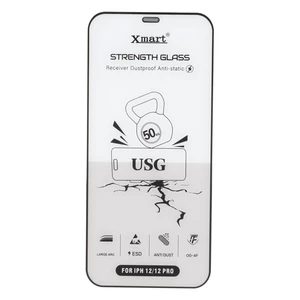 محافظ صفحه نمایش شیشه ای اورجینال Full Cover XMART Anti Static USG مدل Apple iPhone 12 / iPhone 12 Pro