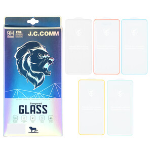 محافظ صفحه نمایش شیشه ای شبرنگ ایربگ دار Full Cover J.C.COMM مدل Apple iPhone 11 Pro Max / iPhone X Max / iPhone Xs Max (پک 5 عددی)