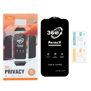 محافظ صفحه نمایش شیشه ای Full Cover Mietubl 360 Privacy مدل Apple iPhone 16 / iPhone 15 / iPhone 14 Pro (پک دار) - NTC