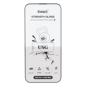 محافظ صفحه نمایش شیشه ای اورجینال Full Cover XMART Anti Static USG مدل Apple iPhone 14 pro max