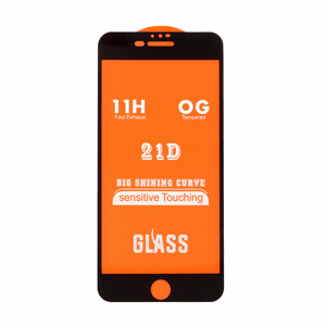 محافظ صفحه نمایش شیشه ای iPhone 6 Plus / 6S Plus / 7 Plus / 8 Plus - Full Cover 21D - (بدون پک) -مشکی