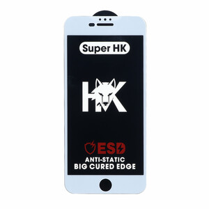 محافظ صفحه نمایش شیشه ای Full Cover ESD Anti Static - Super HK مدل Apple iPhone 6 Plus / iPhone 6S Plus / iPhone 7 Plus / iPhone 8 Plus - سفید