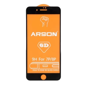 محافظ صفحه نمایش شیشه ای Full Cover Arson 6D مدل Apple iPhone 7 Plus / iPhone 8 Plus - مشکی