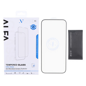 محافظ صفحه نمایش شیشه ای اورجینال Full Cover ALFA Carbon مدل Apple iPhone 17 Pro Max / iPhone 18 Pro Max (پک دار)