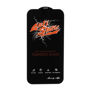 محافظ صفحه نمایش شیشه ای Full Cover Anti Static ALFA مدل Apple iPhone 12 Pro Max