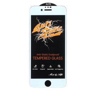 محافظ صفحه نمایش شیشه ای Full Cover Anti Static ALFA مدل Apple iPhone 6 / iPhone 7 / iPhone 8 / iPhone SE (2020) / SE (2022) - سفید