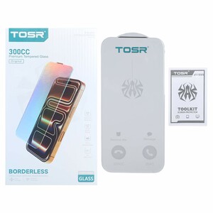 محافظ صفحه نمایش شیشه ای اورجینال TOSR بدون حاشیه Apple iPhone 17 Pro (پک دار)