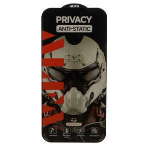 محافظ صفحه نمایش شیشه ای Full Cover ALFA Anti Static Privacy مدل Apple iPhone 14 pro max (بدون پک)