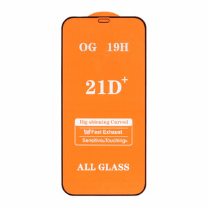 محافظ صفحه نمایش شیشه ای Apple iPhone 12 Pro Max - Full Cover 21D -(بدون پک) - مشکی