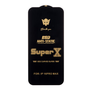 محافظ صفحه نمایش آنتی استاتیک Full Cover Super X مدل Apple iPhone 16 Pro Max