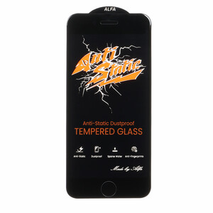 محافظ صفحه نمایش شیشه ای Full Cover Anti Static ALFA مدل Apple iPhone 6 / iPhone 7 / iPhone 8 / iPhone SE (2020) / SE (2022) - مشکی