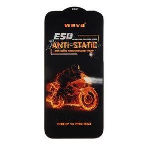 محافظ صفحه نمایش شیشه ای Full Cover ESD Anti Static - Weva مدل Apple iPhone 16 Pro Max (بدون پک)