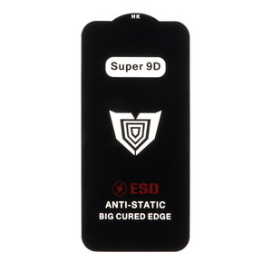 محافظ صفحه نمایش شیشه ای Full Cover ESD Anti Static - Super 9D مدل Apple iPhone 13 / iPhone 13 Pro / iPhone 14 / 16e (بدون پک)