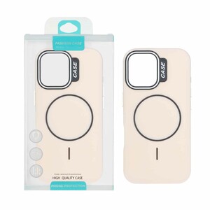 قاب طرح سیلیکون Magsafe پاستیلی Apple iPhone 17 - کرم (پک دار)