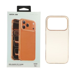 قاب اورجینال Green Lion شفاف Delgado Pc Case مدل Apple iPhone 17 Pro / iPhone 18 Pro - نارنجی (پک دار)