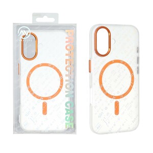 قاب اورجینال Av مات Magsafe طرح Formula لنز آلومینیومی Apple iPhone 16 - نارنجی (پک دار)