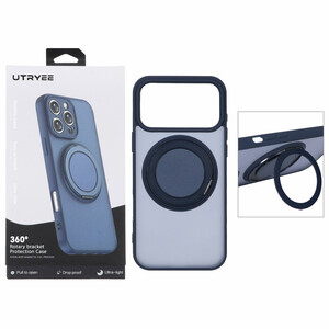 قاب اورجینال UTRYEE مات MagSafe لوپ استندشو Apple iPhone 17 Pro / iPhone 18 Pro - سرمه ای (پک دار)