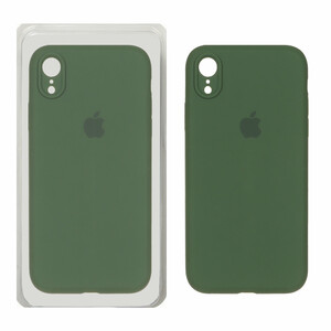 قاب سیلیکونی پاک کنی محافظ لنزدار اورجینال Apple iPhone XR - سبز تیره (پک اصلی)