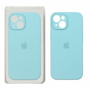 قاب سیلیکونی پاک کنی محافظ لنزدار اورجینال Apple iPhone 15 - سبزآبی (پک اصلی)