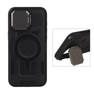 قاب Defender پشت سخت محافظ لنزدار فلزی مدل Apple iPhone 15 Pro Max - مشکی - NTC