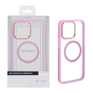 قاب اورجینال Yotoo شفاف MagSafe لنز فلزی Apple iPhone 15 Pro Max - یاسی (پک دار) - NTC