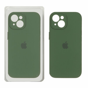 قاب سیلیکونی پاک کنی محافظ لنزدار اورجینال Apple iPhone 15 - سبز تیره (پک اصلی)