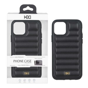 قاب اورجینال HDD چرم پافری طرح دوخت Apple iPhone 11 Pro - مشکی (پک دار)