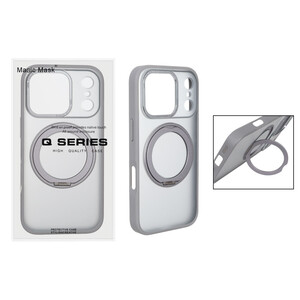 قاب اورجینال Magic Mask استند چرخشی Magsafe مدل Apple iPhone 17 Pro - خاکستری (پک دار)