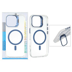 قاب اورجینال Bracket کریستالی MagSafe لنز استندشو Apple iPhone 16 - آبی (پک دار)