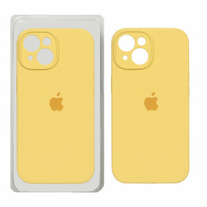 قاب سیلیکونی پاک کنی محافظ لنزدار اورجینال Apple iPhone 15 - زرد (پک اصلی)