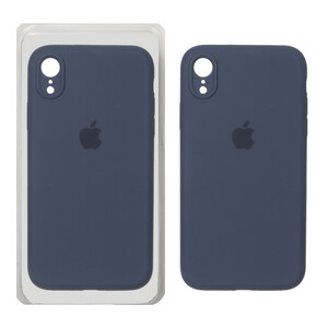 قاب سیلیکونی پاک کنی محافظ لنزدار اورجینال Apple iPhone XR - سرمه ای تیره (پک اصلی)