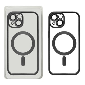 قاب اورجینال الکترواستاتیک Magsafe لنز گلس دار Apple iPhone 15 - مشکی (پک دار)