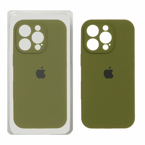 قاب سیلیکونی پاک کنی محافظ لنزدار اورجینال Apple iPhone 16 Pro - سبز زیتونی (پک اصلی)