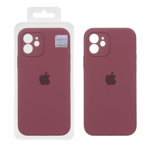 قاب سیلیکونی پاک کنی اورجینال Master Quality مدل Apple iPhone 12 - زرشکی (پک دار)