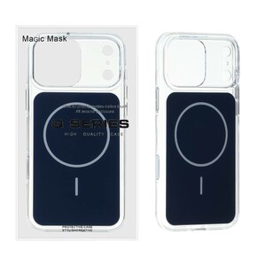 قاب اورجینال Magic Mask لنز شفاف MagSafe مدل Apple iPhone 17 Pro - سرمه ای (پک دار)