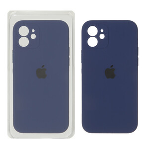 قاب سیلیکونی پاک کنی محافظ لنزدار اورجینال Apple iPhone 12 - آبی نفتی (پک اصلی)