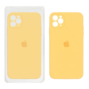 قاب سیلیکونی پاک کنی محافظ لنزدار اورجینال Apple iPhone 11 Pro Max - زرد (پک اصلی)