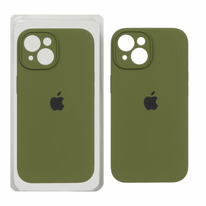 قاب سیلیکونی پاک کنی محافظ لنزدار اورجینال Apple iPhone 15 - سبز زیتونی (پک اصلی)
