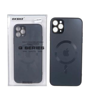 قاب اورجینال PVD MagSafe Qseries ضدخش لنز گلس دار Apple iPhone 11 Pro Max - سرمه ای (پک دار)