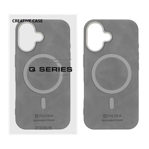 قاب Puloka جیر MagSafe لنز براق Apple iPhone 16 - طوسی (پک دار)